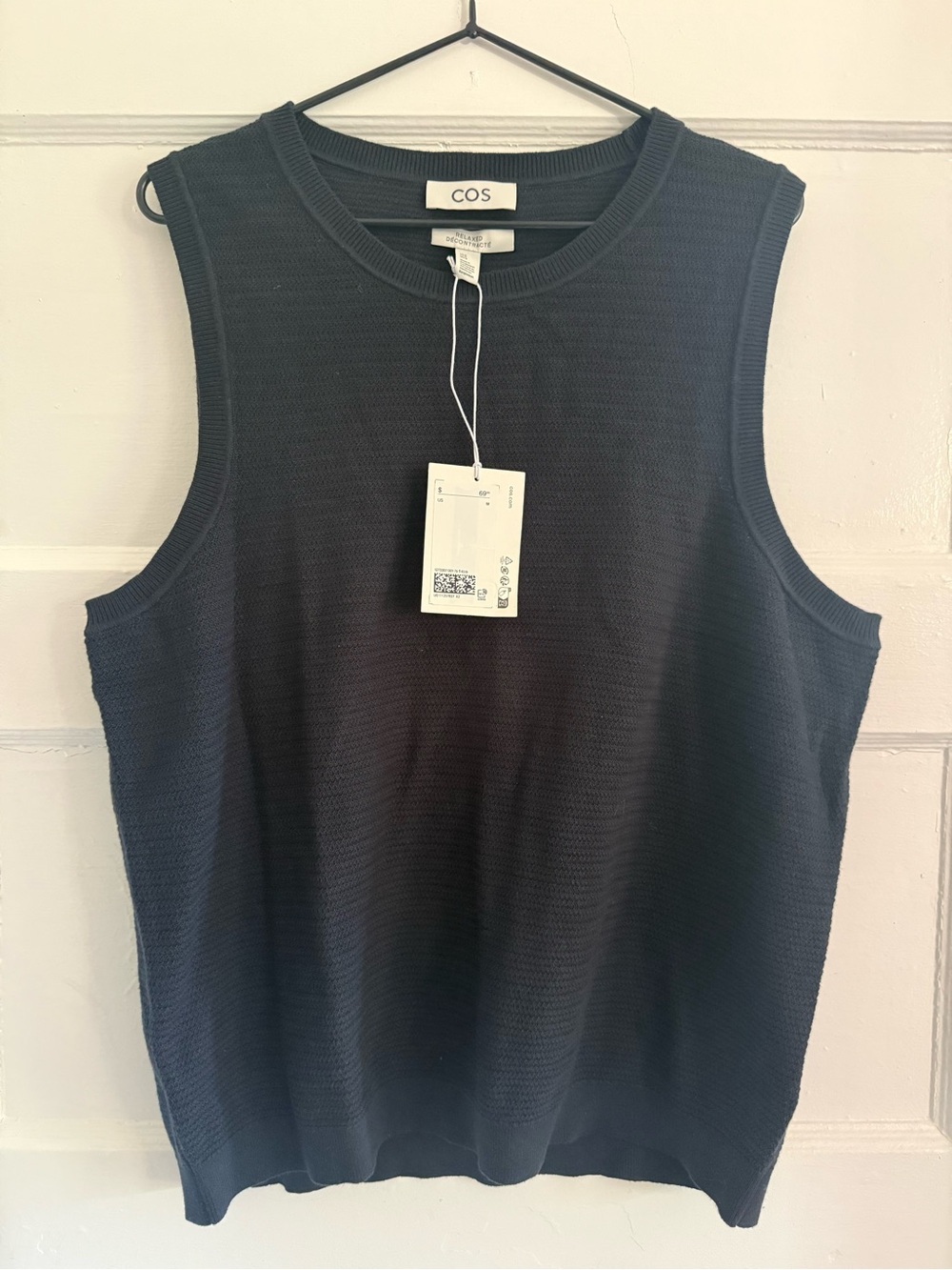 COS Black Knit Sleeveless Vest